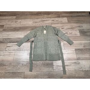 a new day Sage Green Open Front Knit Cardigan with Belt